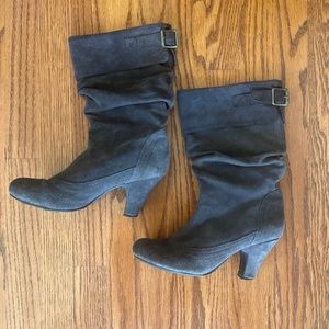 Gray Suede Steve Madden Slouch Boots